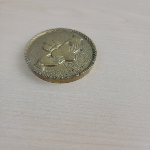 Brass Irish Claddagh | Authentic Vintage Decor | Friendship Gift - Picture 4 of 9